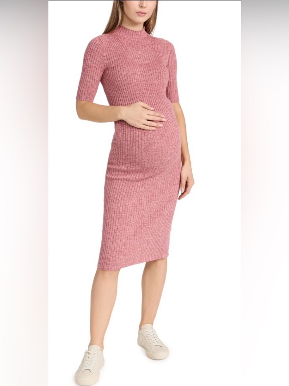 Hatch “The Penelope” Rib Knot Dress in Rose Melange